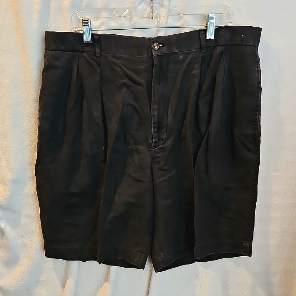 Men's 38 Gray Old School Clothing Co Linen Shorts OSCC Pleated Front